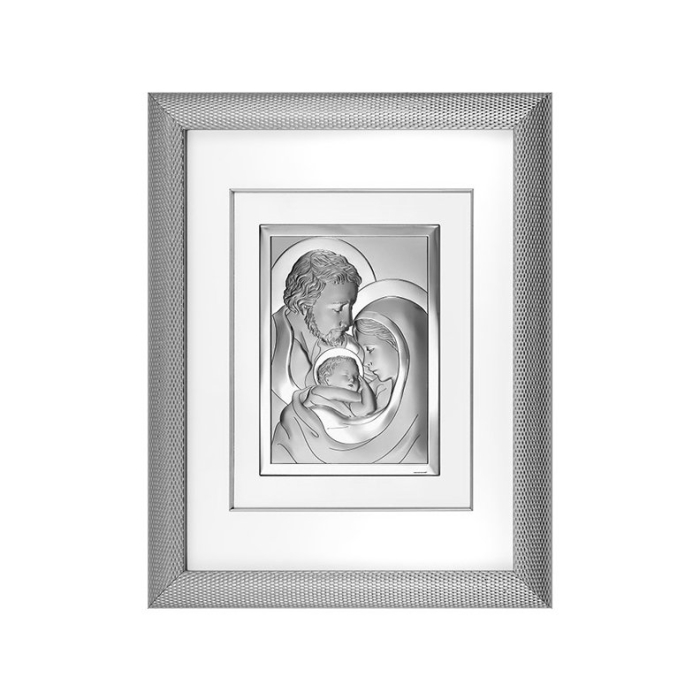 Heilige Familie Silber Bild in Rahmen hinter Glas Beltrami