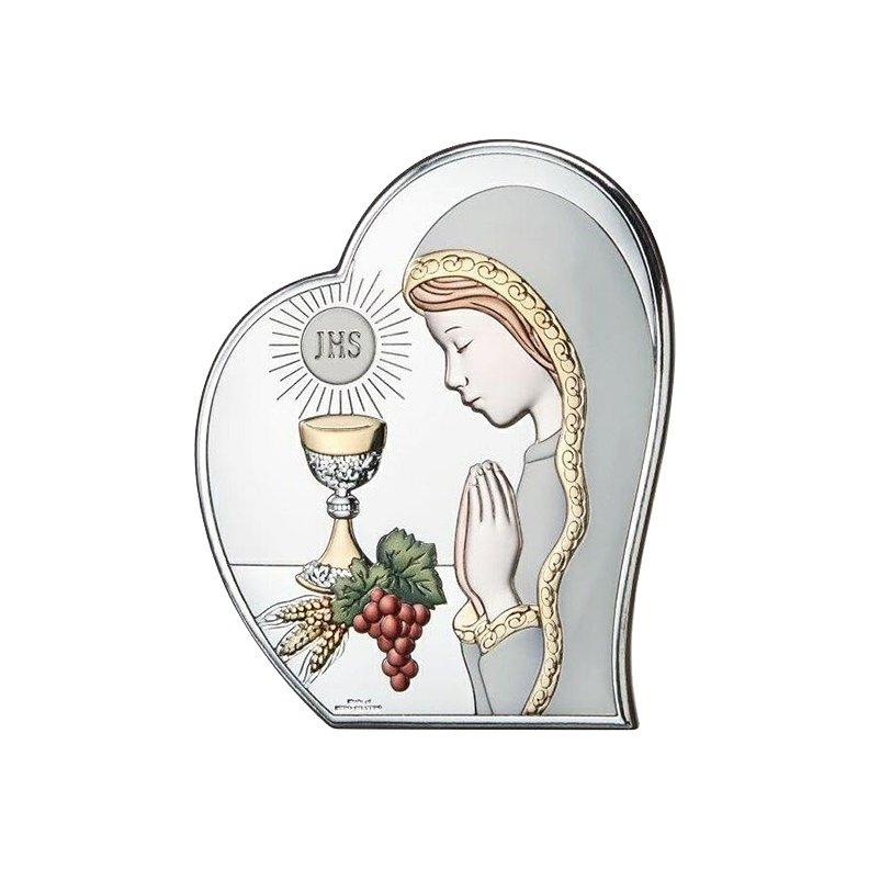 Silber Bild zur Kommunion für Mädchen Kommuniongeschenk Valenti & Co