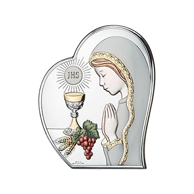 Silber Bild zur Kommunion für Mädchen Kommuniongeschenk; Hersteller: Valenti & Co