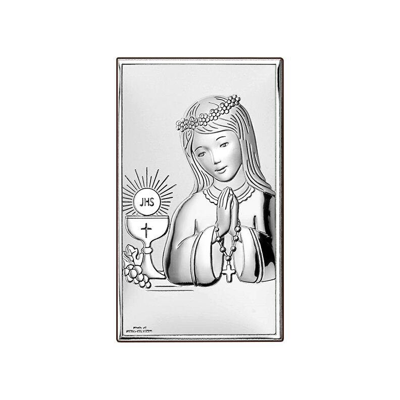 Silber Bild zur Kommunion für Mädchen Kommuniongeschenk Valenti & Co