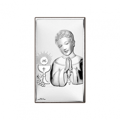 Silber Bild zur Kommunion für Junge Kommuniongeschenk; Hersteller: Valenti & Co