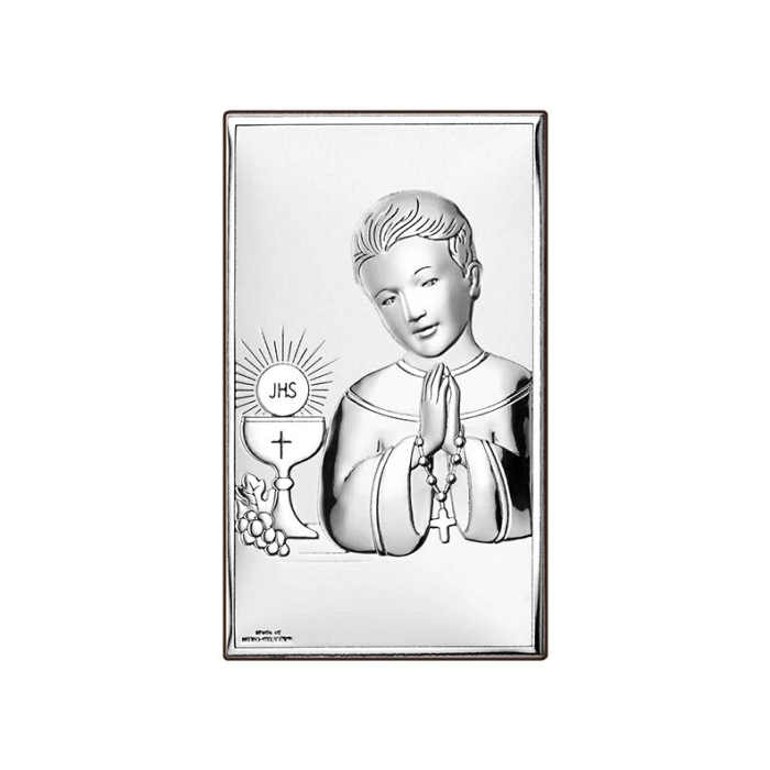Silber Bild zur Kommunion für Junge Kommuniongeschenk Valenti & Co