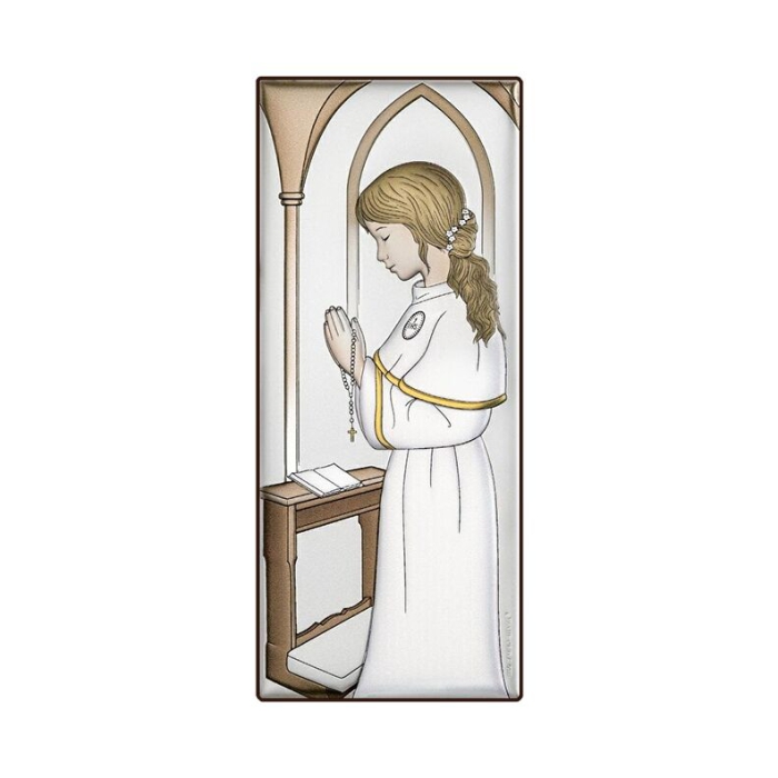 Silber Bild zur Kommunion für Mädchen Kommuniongeschenk Beltrami