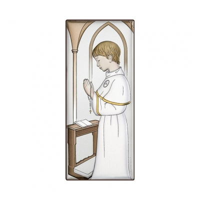 Silber Bild zur Kommunion für Junge Kommuniongeschenk; Hersteller: Beltrami