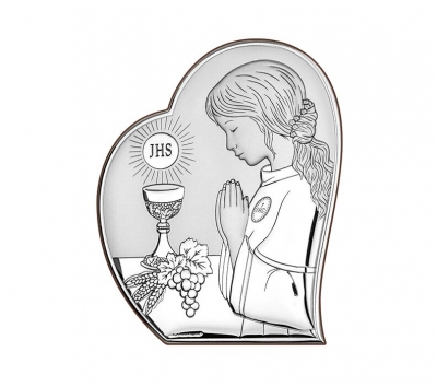 Silber Bild zur Kommunion für Mädchen Kommuniongeschenk; Hersteller: Beltrami