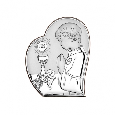 Silber Bild zur Kommunion für Junge Kommuniongeschenk; Hersteller: Beltrami