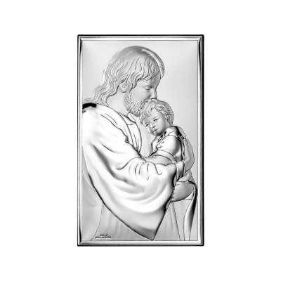 Jesus Christus mit Kind Silbernes Bild; Hersteller: Valenti & Co