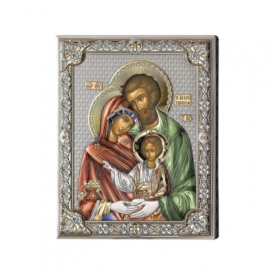 Heilige Familie Silberne Ikone; Hersteller: Valenti & Co