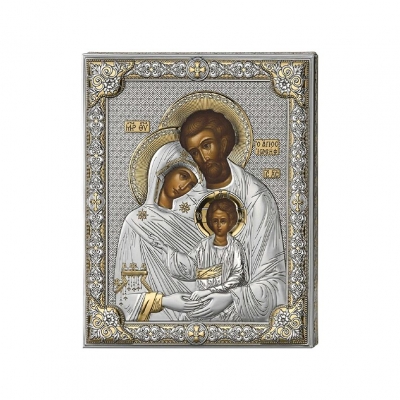 Heilige Familie Silberne Ikone; Hersteller: Valenti & Co
