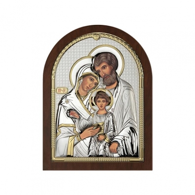 Heilige Familie Silberne Ikone; Hersteller: Beltrami