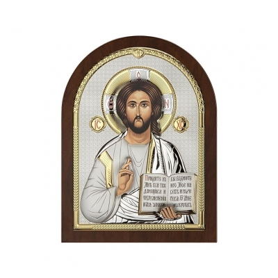 Christus Pantokrator Silberne Ikone; Hersteller: Beltrami