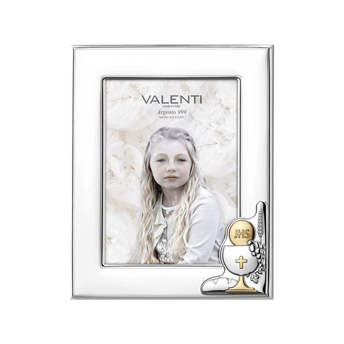 Silberner Fotorahmen zur Kommunion Erinnerung an die Erste Heilige Kommunion Valenti & Co