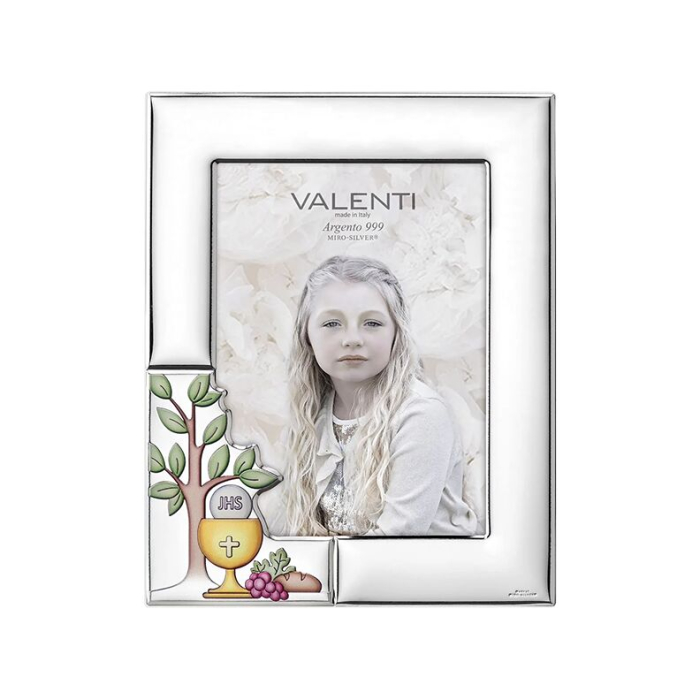 Silberner Fotorahmen zur Kommunion Erinnerung an die Erste Heilige Kommunion Valenti & Co
