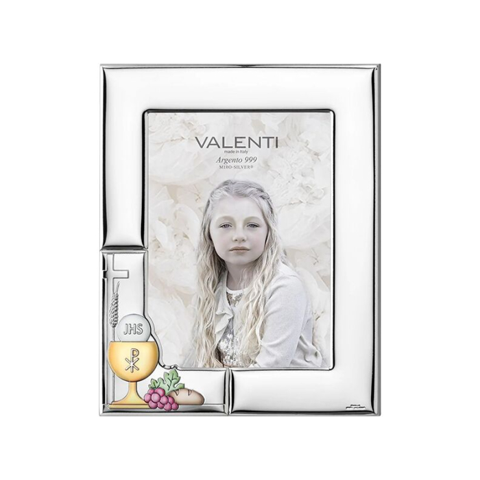 Silberner Fotorahmen zur Kommunion Erinnerung an die Erste Heilige Kommunion Valenti & Co