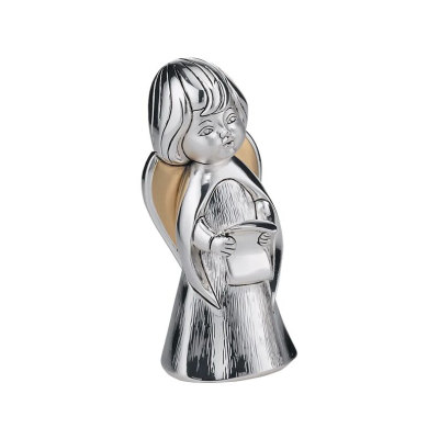 Silberner Schutzengel mit Buch zur Taufe Erinnerung zur Geburt, Taufe; Hersteller: Valenti & Co