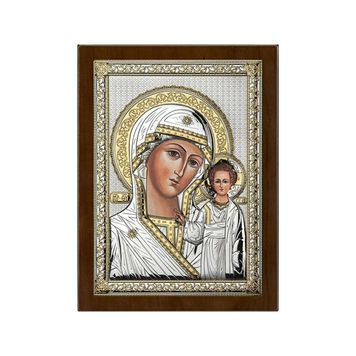 Ikone Muttergottes mit Kind aus Silber Edle religiöse Geschenkidee Beltrami