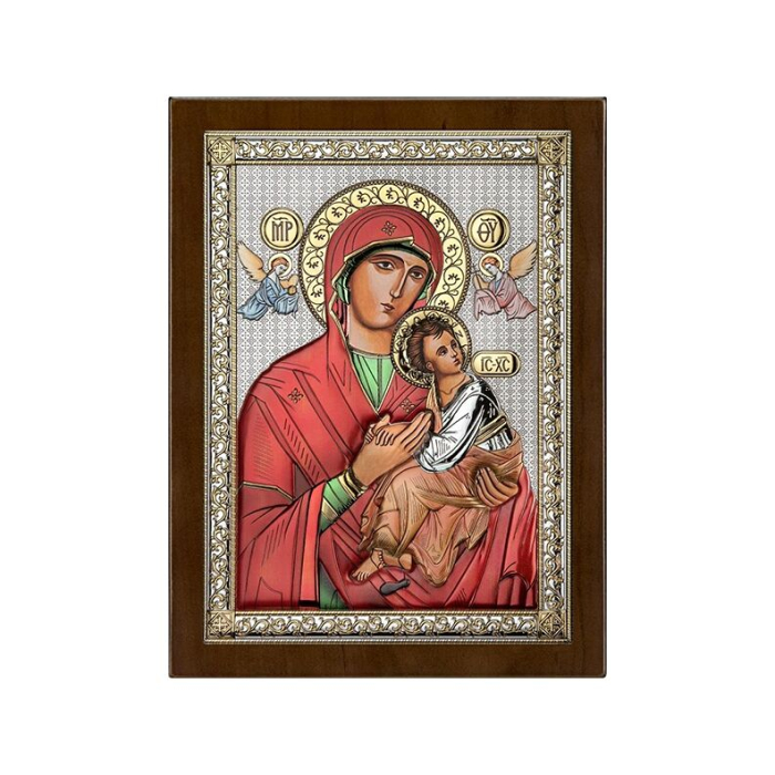 Ikone Immerwährende Hilfe farbig - Silber veredelt Edle religiöse Geschenkidee Beltrami