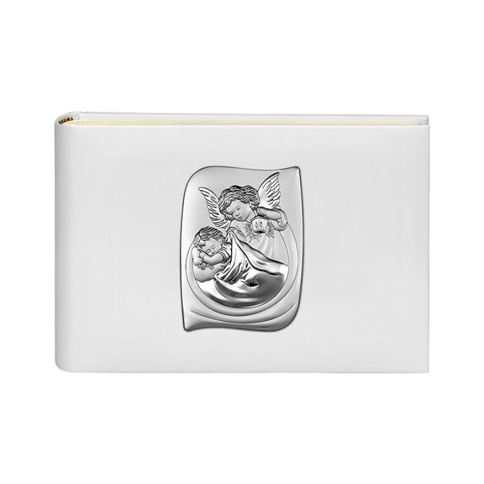 Fotoalbum mit Schutzengel aus Silber Edles Erinnerungsalbum für Taufe Beltrami
