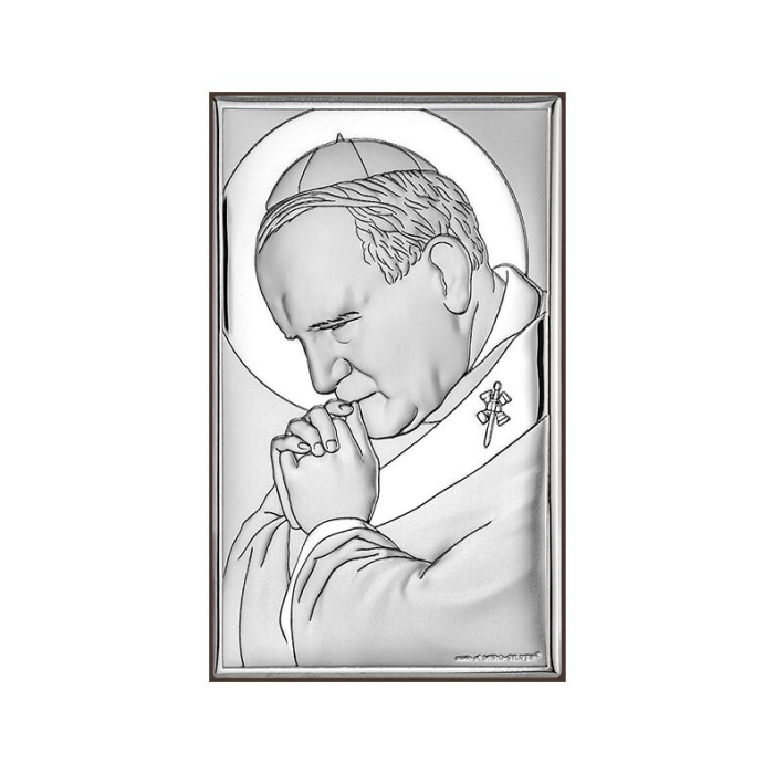 Papst Johannes Paul II Silberbild Religiöses Geschenk Valenti & Co