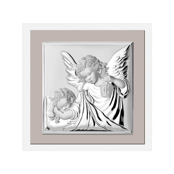 Silberbild Schutzengel mit Kind Geschenk zur Taufe Valenti & Co