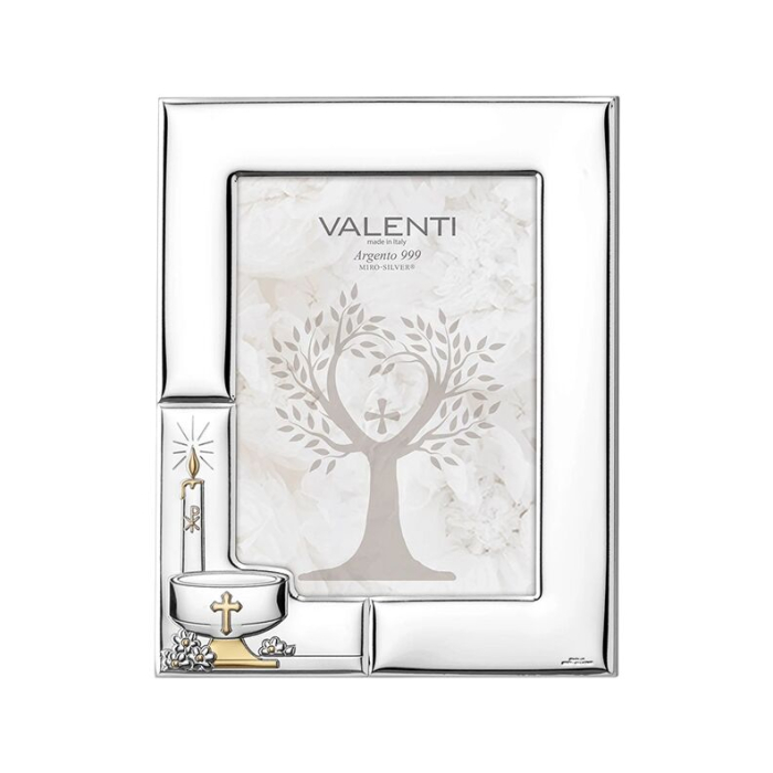 Silberner Fotorahmen zur Taufe Stilvolle Erinnerung mit Gravur Valenti & Co