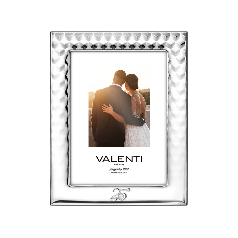 Fotorahmen zum 25. Hochzeitstag aus 999,95 Silber Valenti & Co