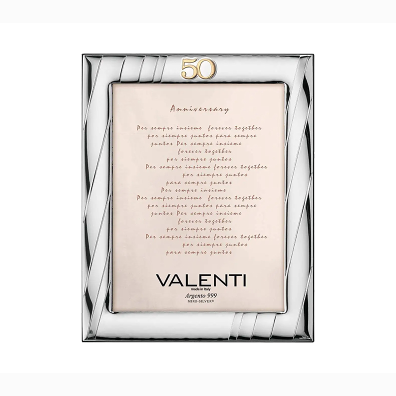 Silberner Bilderrahmen Valenti Hochzeitsjubiläum Geschenk Valenti & Co