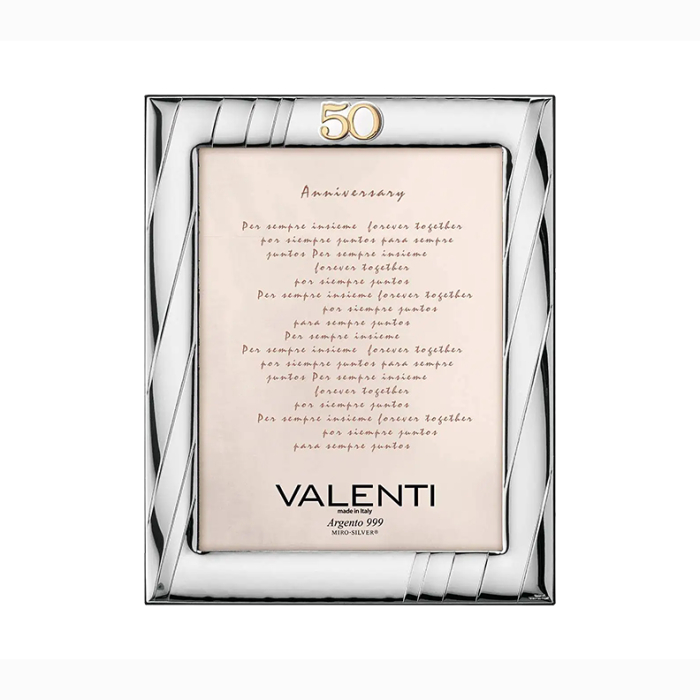 Silberner Bilderrahmen Valenti Hochzeitsjubiläum Geschenk Valenti & Co