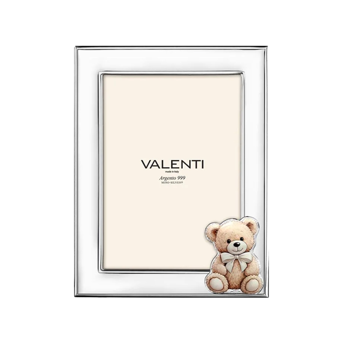 Versilberter Kinder-Bilderrahmen Mit liebevollem Teddybär-Motiv Valenti & Co