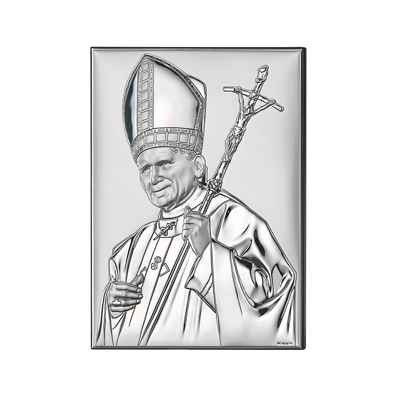 Papst Johannes Paul Versilbertes Bild Valenti & Co