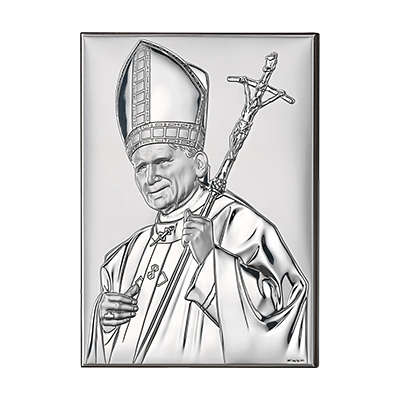 Papst Johannes Paul Versilbertes Bild; Hersteller: Valenti & Co